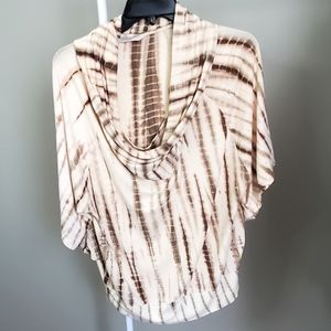 Boston Proper tie dyed cowl neck top size small